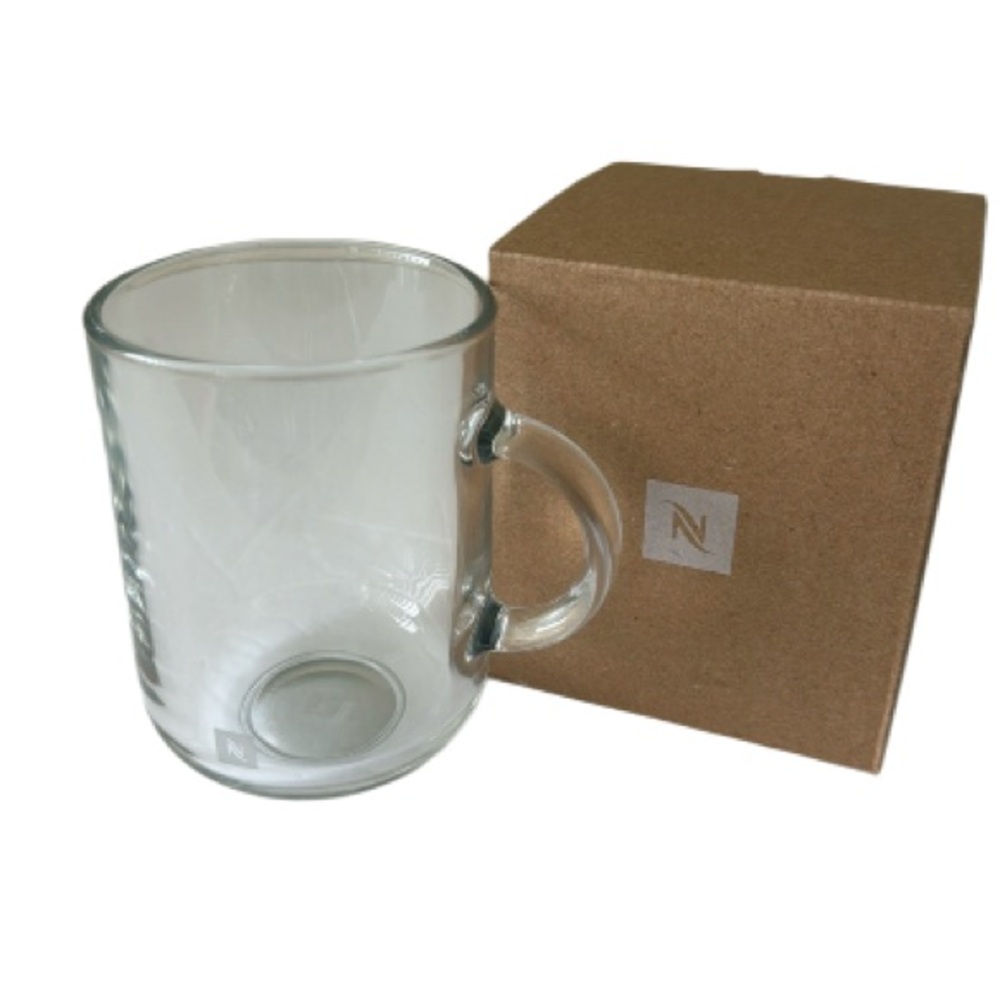 1 New Nespresso Vertuo Glass Cup Mag W Handle NIB